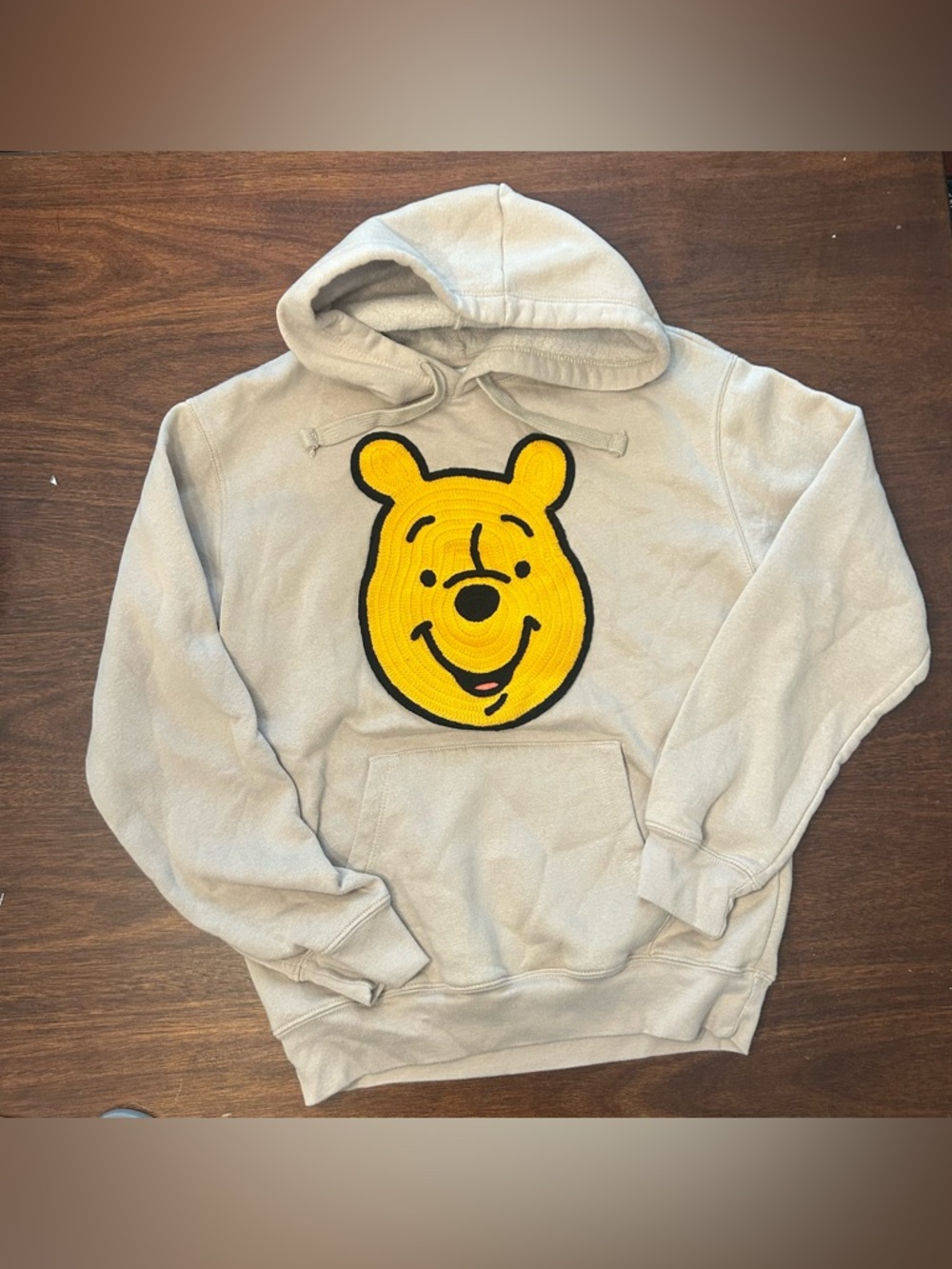 Disney Tan Hoodie with Yellow Winnie the Pooh Patch